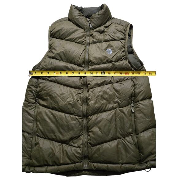 Mens Mountain Hardwear Green Down Vest Zipper Pockets Medium Olive/Green EUC - Picture 4 of 14